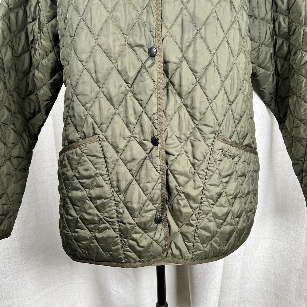 Barbour Heritage Liddesdale Quilted Jacket Coat Women's 12 Olive Green - Picture 3 of 16